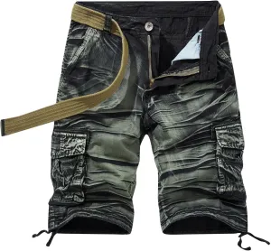 Men's Printed Iced Active Shorts Quick Drying Breathable Athletic Ice Silk Shorts Ultra Stretch Workout Running Short