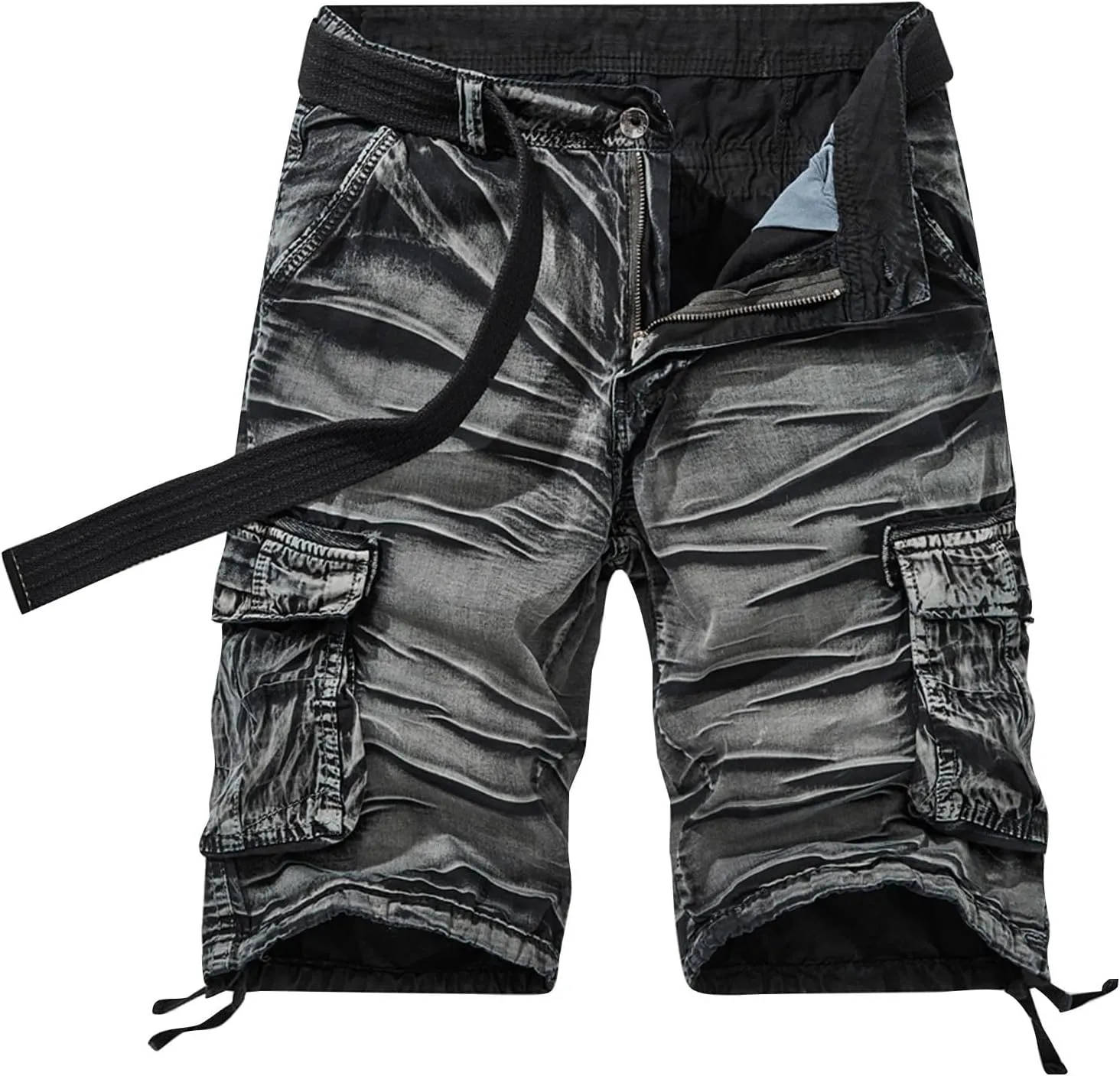 Men's Printed Iced Active Shorts Quick Drying Breathable Athletic Ice Silk Shorts Ultra Stretch Workout Running Short