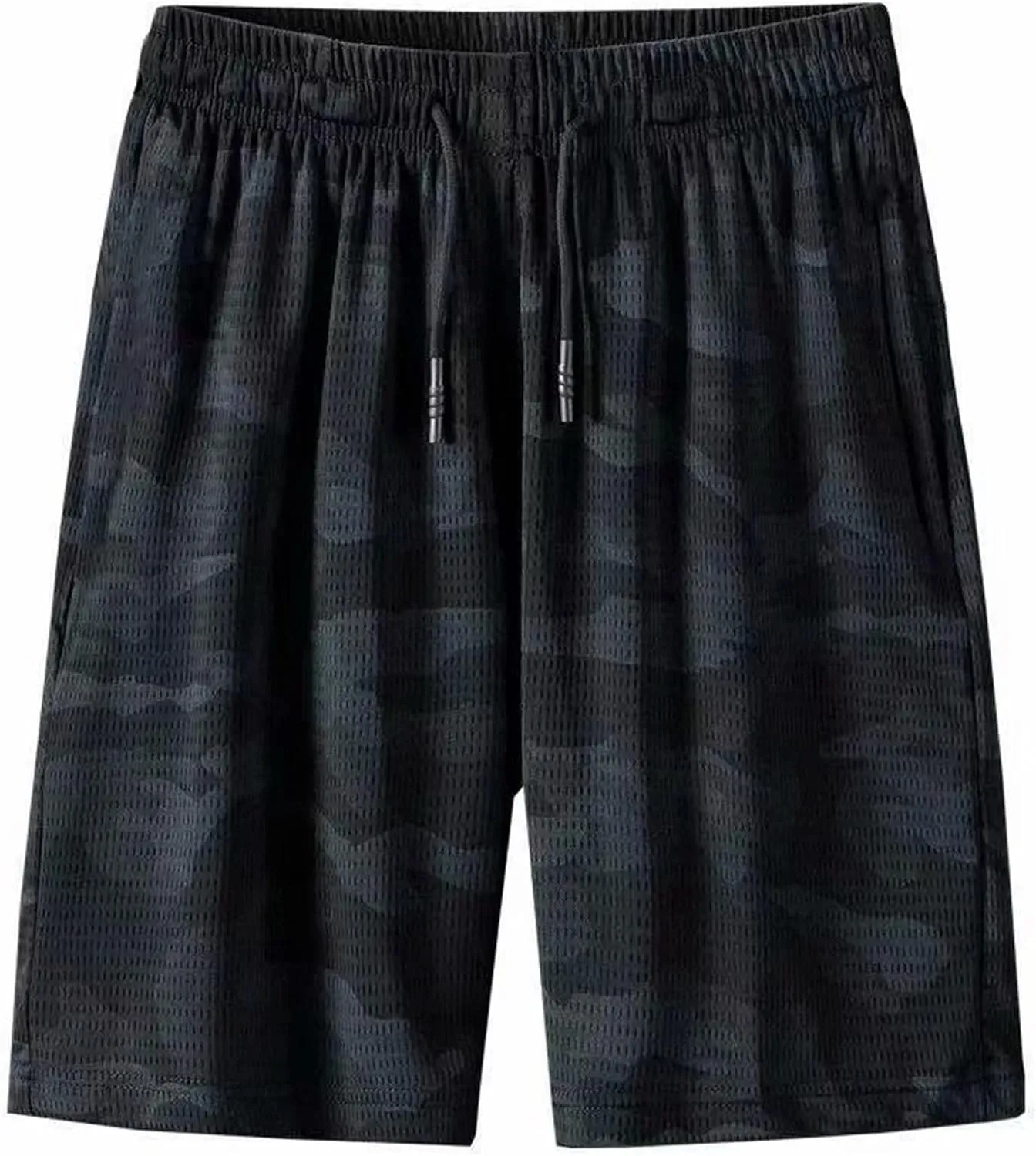 Men's Running Athletic Workout Gym Shorts Breathable Lightweight Quick Dry Mesh Capris Lounge Pants with Pockets