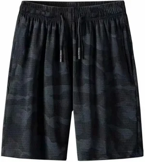 Men's Running Athletic Workout Gym Shorts Breathable Lightweight Quick Dry Mesh Capris Lounge Pants with Pockets