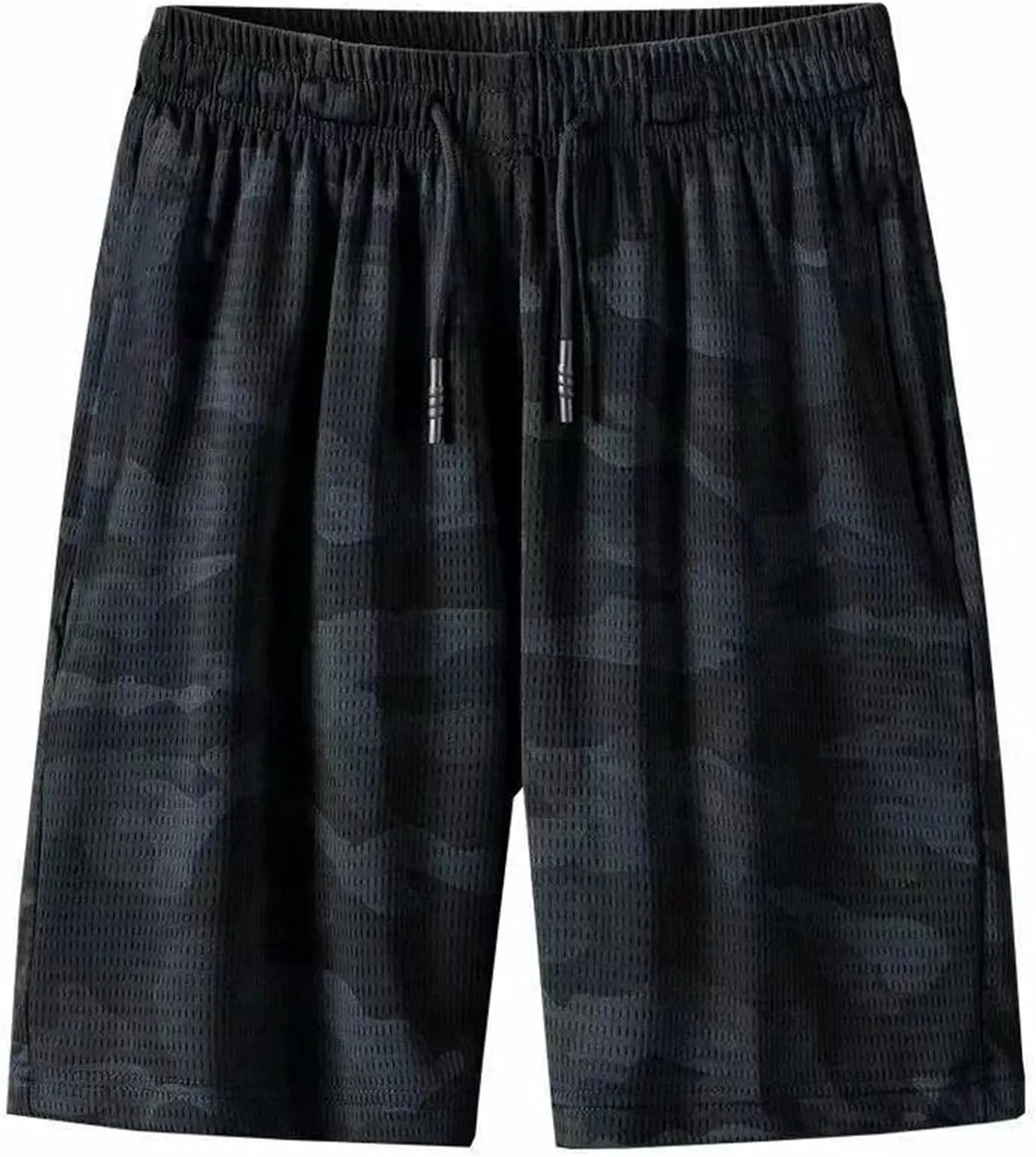 Men's Running Athletic Workout Gym Shorts Breathable Lightweight Quick Dry Mesh Capris Lounge Pants with Pockets