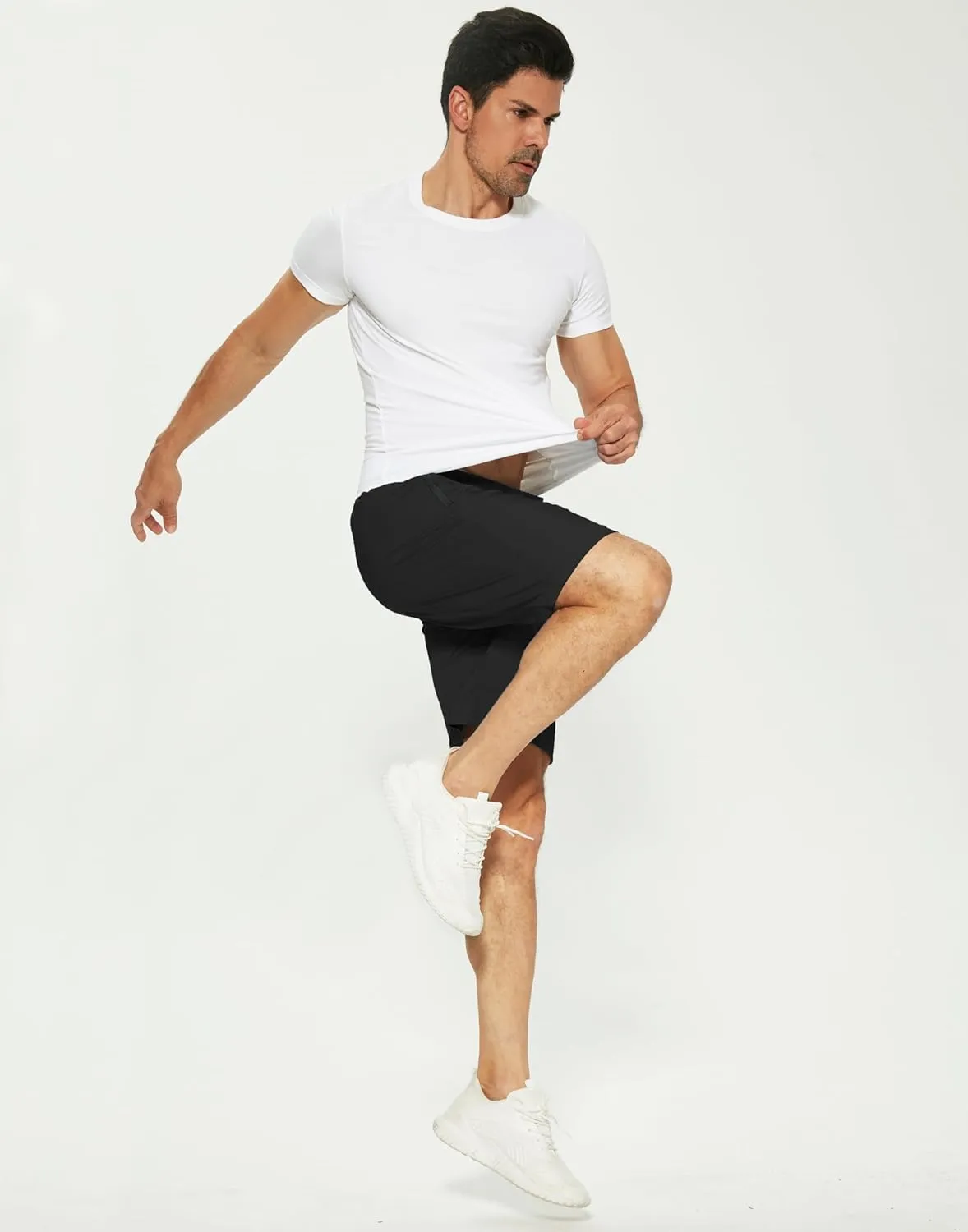 Men's Running Shorts with Zipper Pockets Lightweight Workout Shorts for Men Athletic Gym Casual