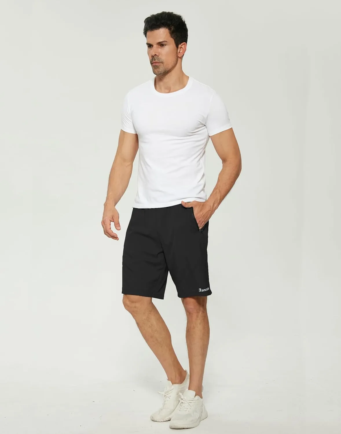 Men's Running Shorts with Zipper Pockets Lightweight Workout Shorts for Men Athletic Gym Casual