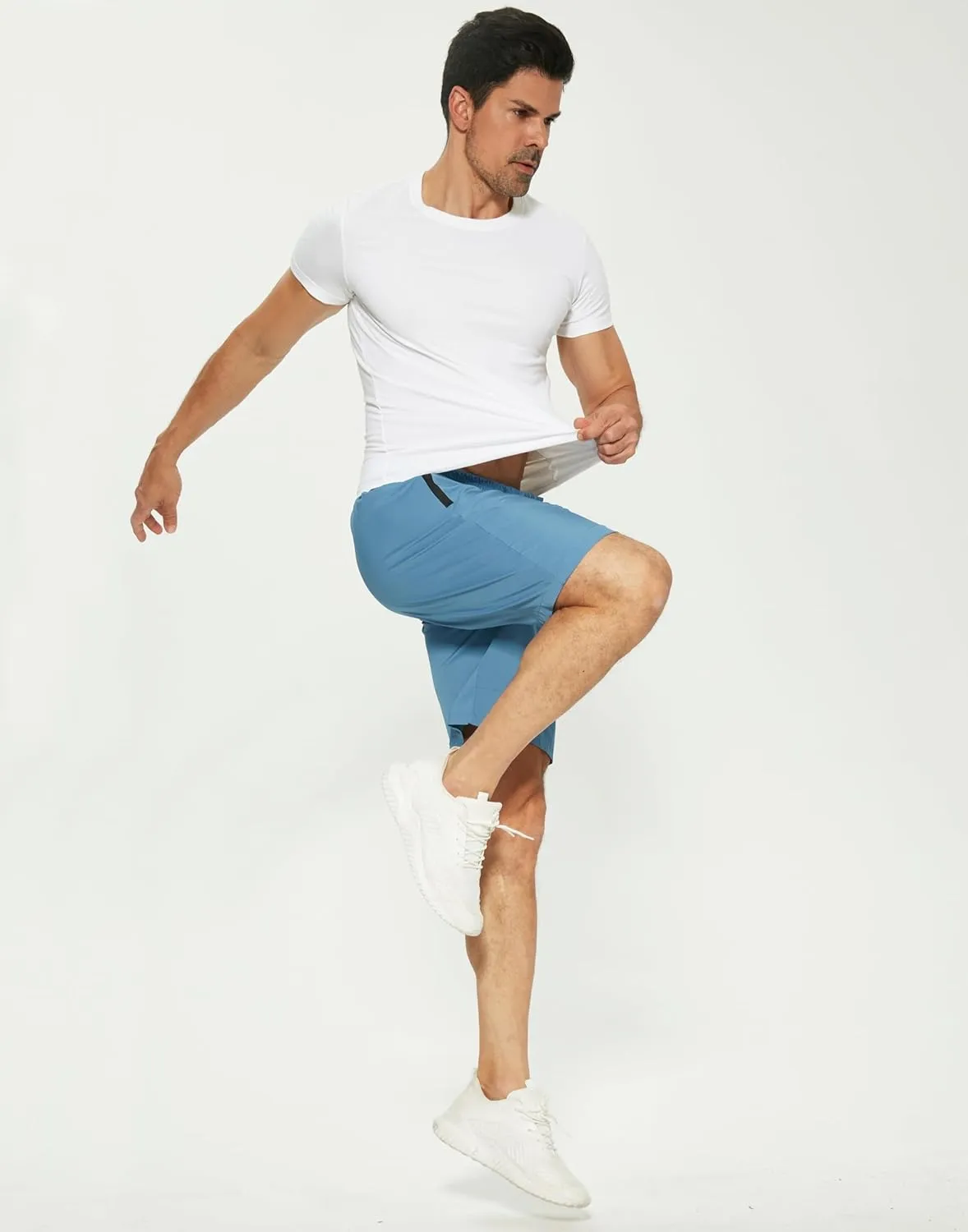 Men's Running Shorts with Zipper Pockets Lightweight Workout Shorts for Men Athletic Gym Casual