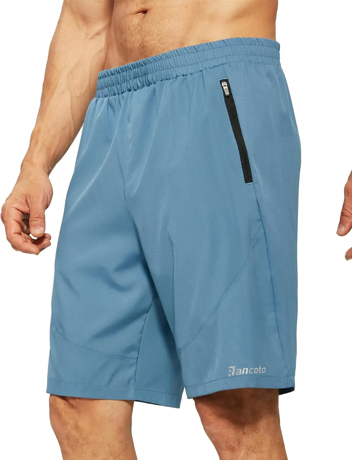 Men's Running Shorts with Zipper Pockets Lightweight Workout Shorts for Men Athletic Gym Casual