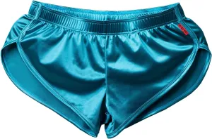 Mens Satin Boxer Briefs Silk Boxers with Pouch Lounge Shorts Split Side Pajama Bottoms Running Sweatshorts