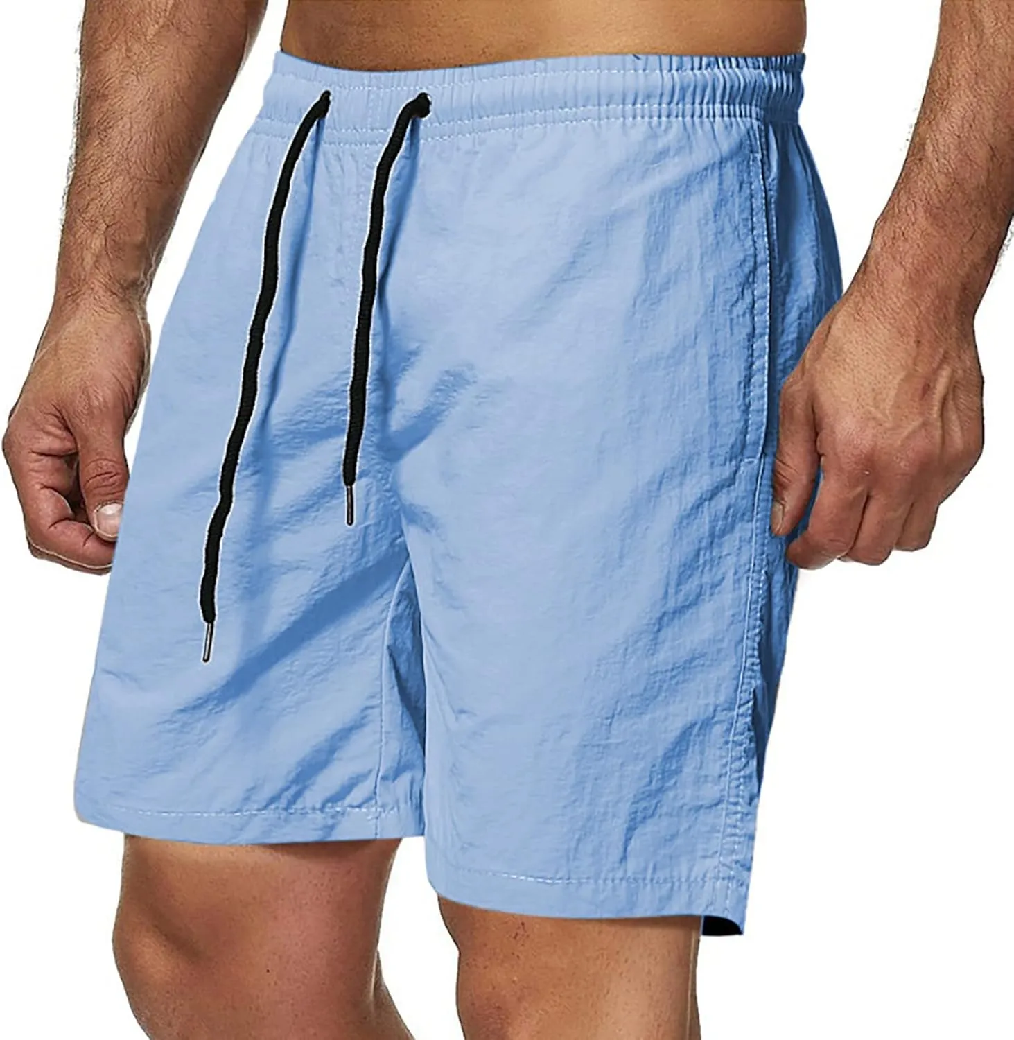 Mens Shorts Casual Men's Solid 5 Inch Inseam Quick Dry Lightweight Straight Athletic Running Shorts Training Shorts