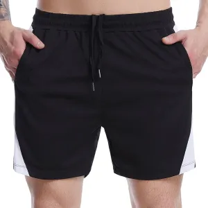 Mens Shorts Men's Patchwork Gym Workout Shorts Running Shorts Quick Dry Loose Training Shorts with Zipper Pockets