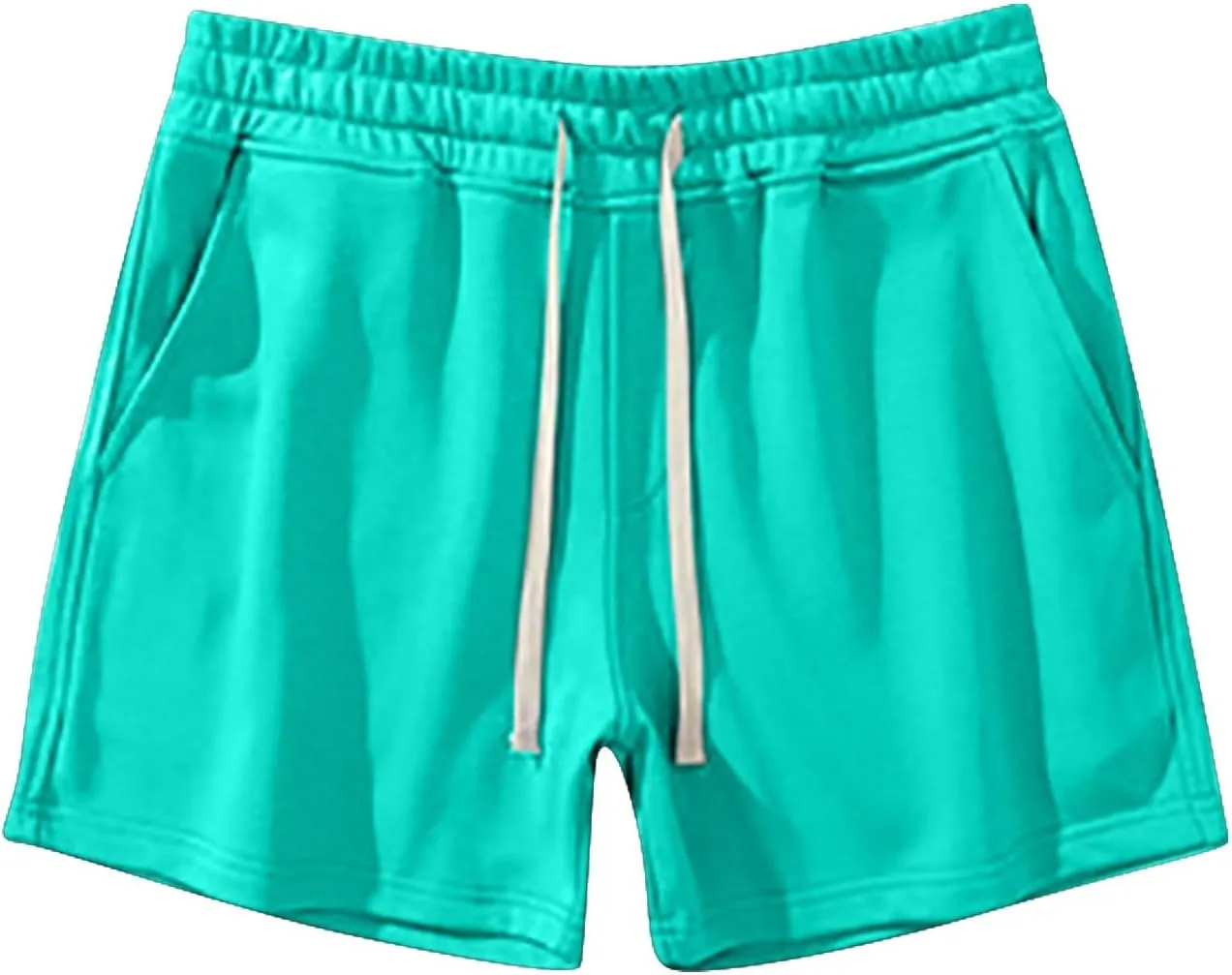 Mens Stretch Cotton Basic Athletic Running Shorts Quick Dry 5 Inches Gym Workout Shorts Training Sports Short Pants