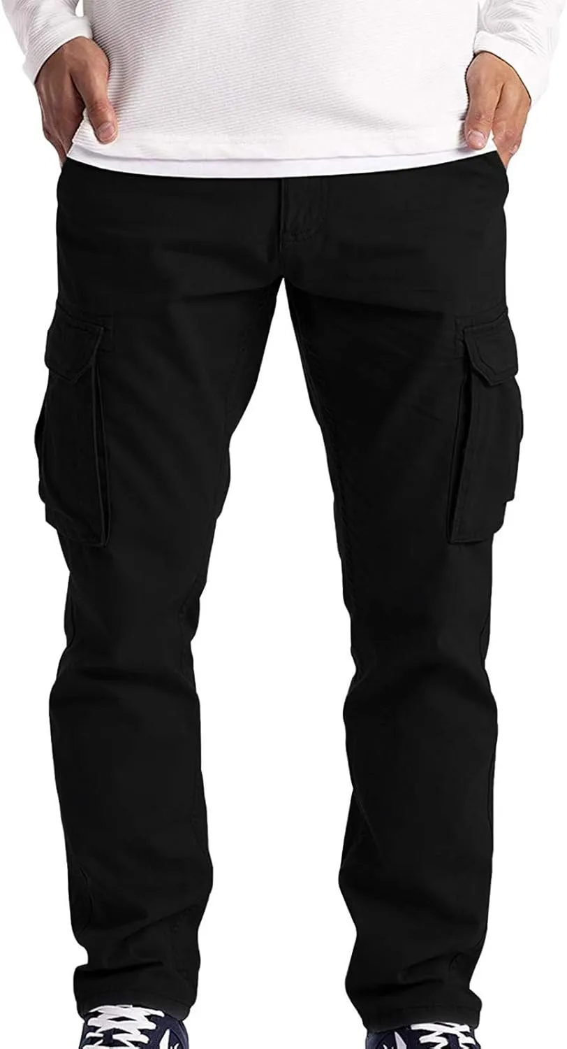 Men's Sweatpants Open Bottom Stretch Drawstring Elastic Waist Workout Pants Pockets Lightweight Running Athletic Pant
