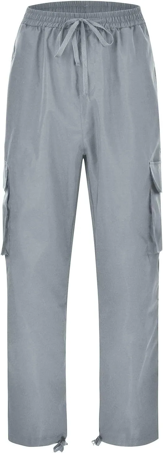 Men's Sweatpants Open Bottom Stretch Drawstring Elastic Waist Workout Pants Pockets Lightweight Running Athletic Pant