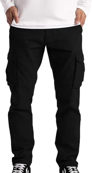 Men's Sweatpants Open Bottom Stretch Drawstring Elastic Waist Workout Pants Pockets Lightweight Running Athletic Pant