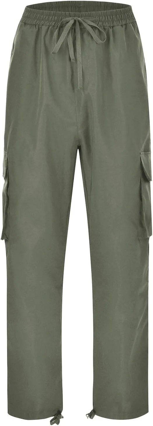 Men's Sweatpants Open Bottom Stretch Drawstring Elastic Waist Workout Pants Pockets Lightweight Running Athletic Pant
