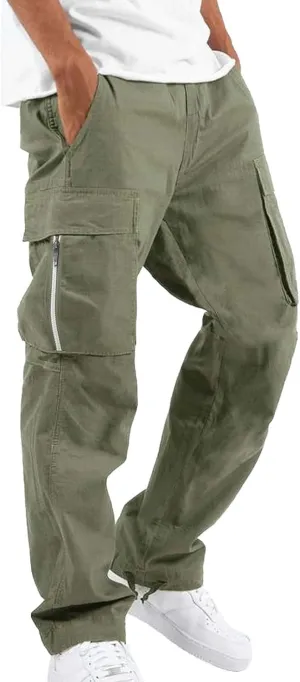 Men's Sweatpants Open Bottom Stretch Drawstring Elastic Waist Workout Pants Pockets Lightweight Running Athletic Pant