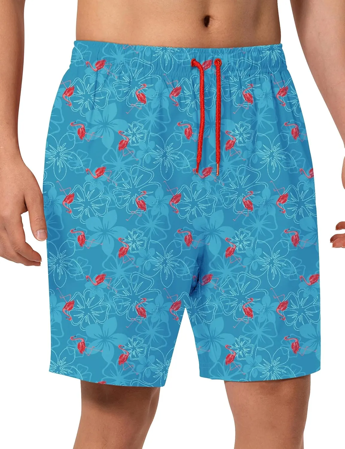 Mens Swim Trunks 8 inch Inseam Mesh Liner Quick-Dry Lightweight 4-Way Stretch Bathing Suit Swimming Trunks for Men UPF 50 