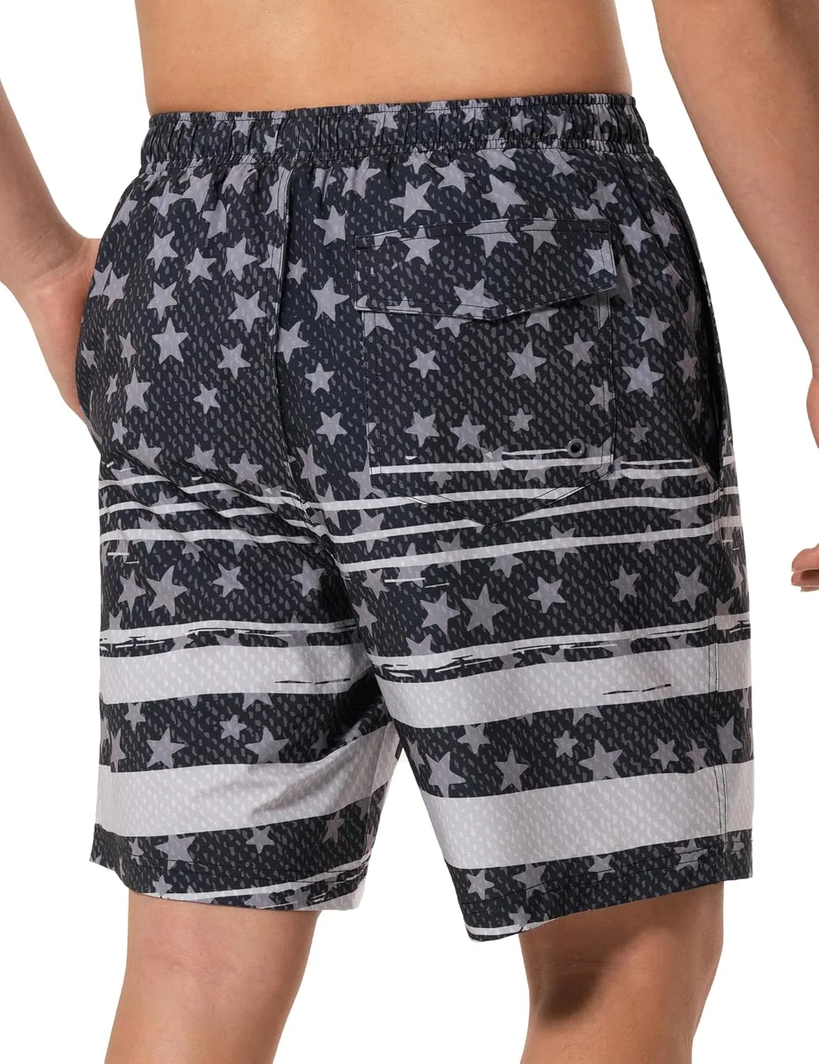 Mens Swim Trunks 8 inch Inseam Mesh Liner Quick-Dry Lightweight 4-Way Stretch Bathing Suit Swimming Trunks for Men UPF 50 