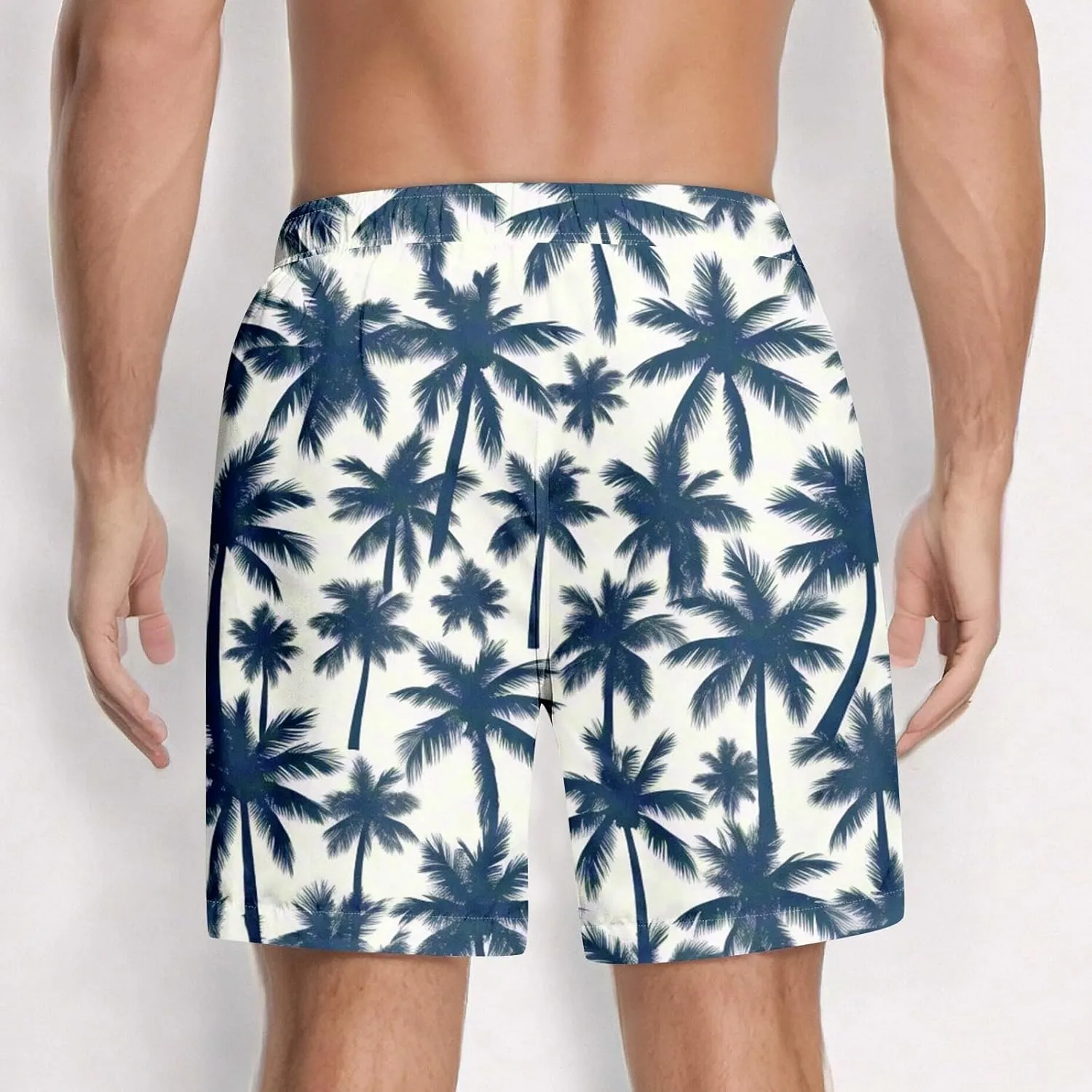 Men's Swim Trunks Compression Shorts Men Printed Swimwear Fishing Stretch Travel Tropical Dissolving Beach Lightweight