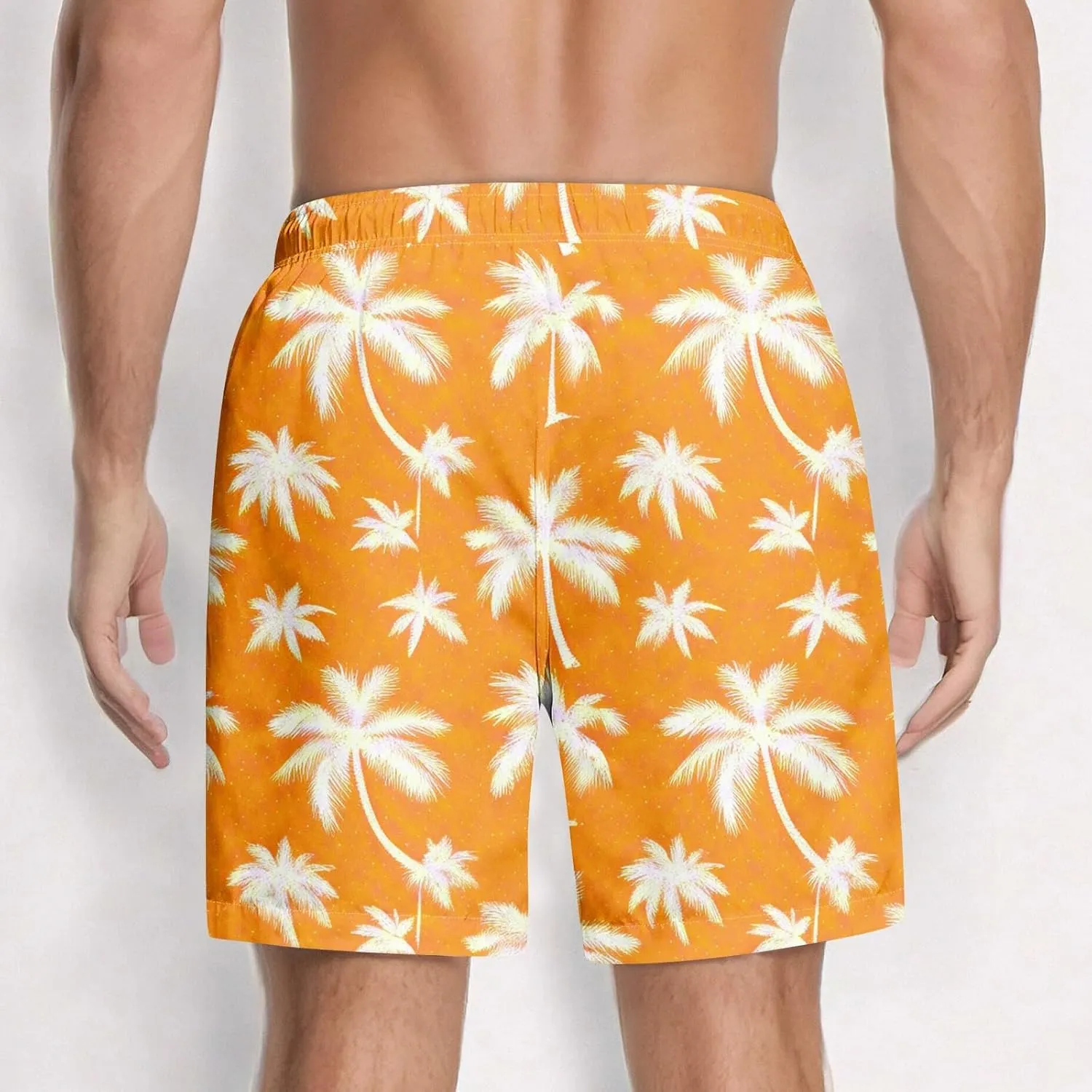 Men's Swim Trunks Compression Shorts Men Printed Swimwear Fishing Stretch Travel Tropical Dissolving Beach Lightweight