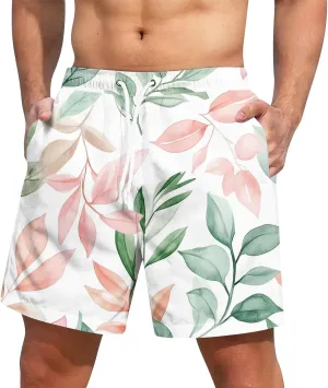 Mens Swim Trunks Quick Dry Hawaiian Board Shorts Stretch Bathing Suit Swimsuits with Pockets