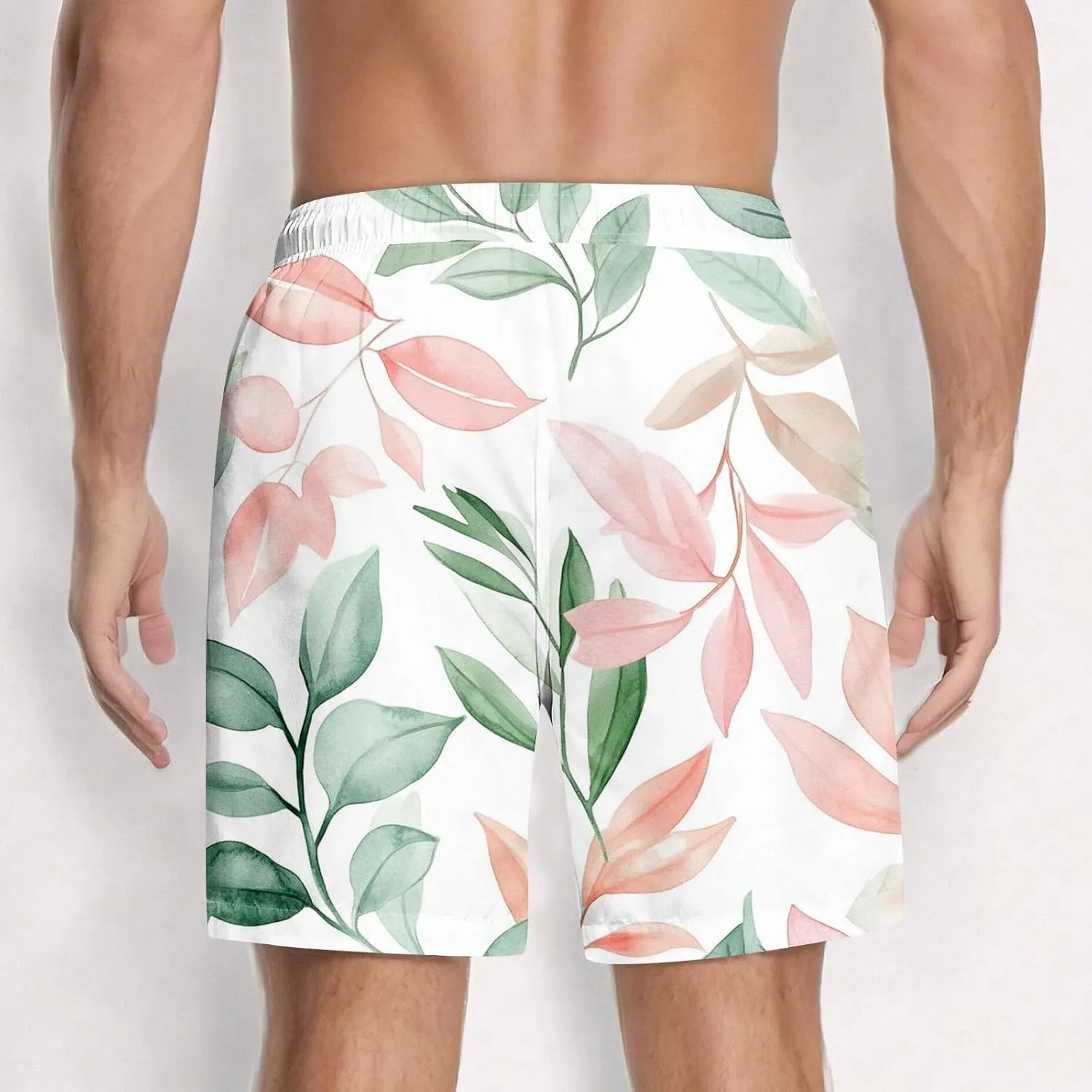 Mens Swim Trunks Quick Dry Hawaiian Board Shorts Stretch Bathing Suit Swimsuits with Pockets