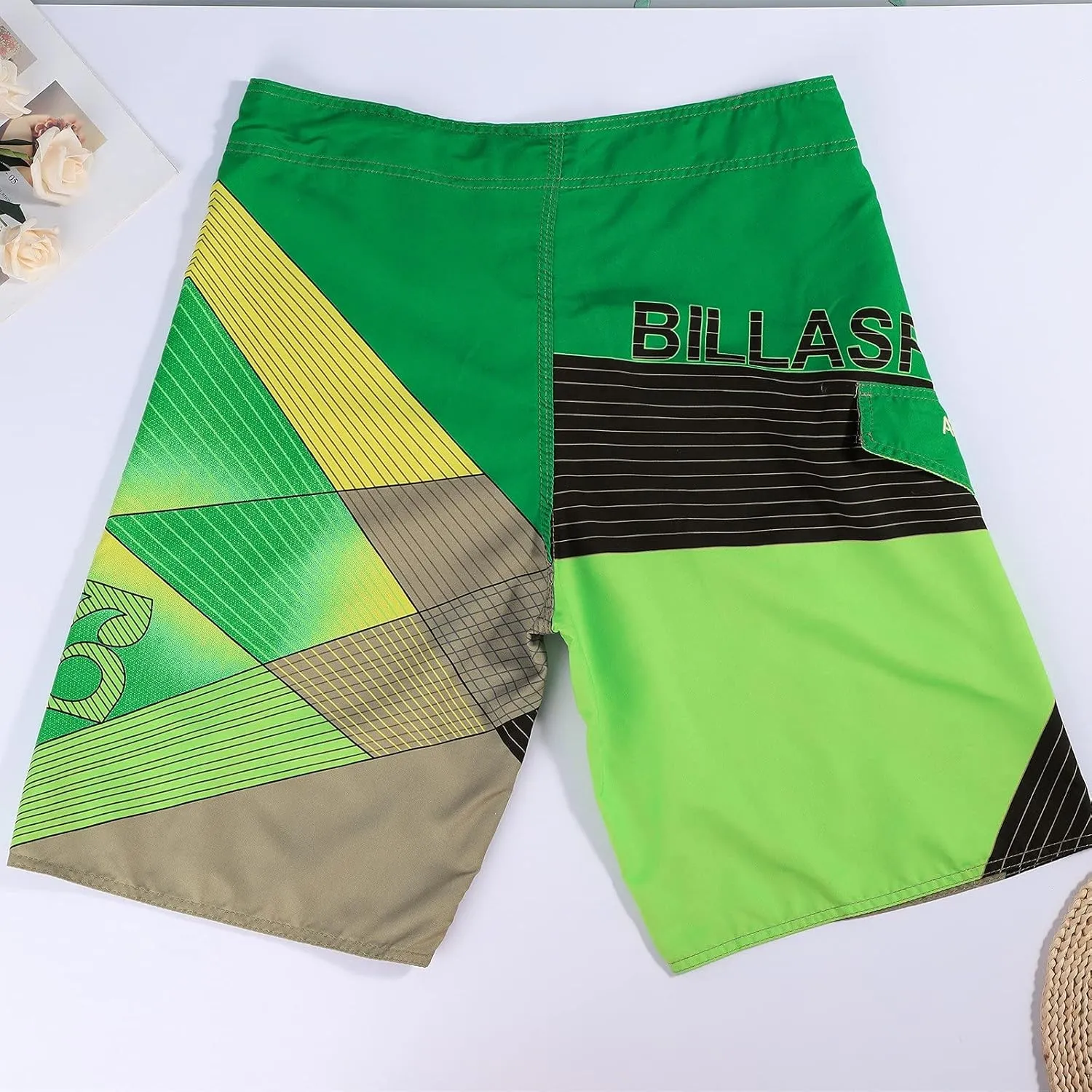 Mens Swim Trunks Quick Dry Swim Plus Size Print Shorts with Big and Tall Funny Surfing Beach Swimwear Bathing Suits