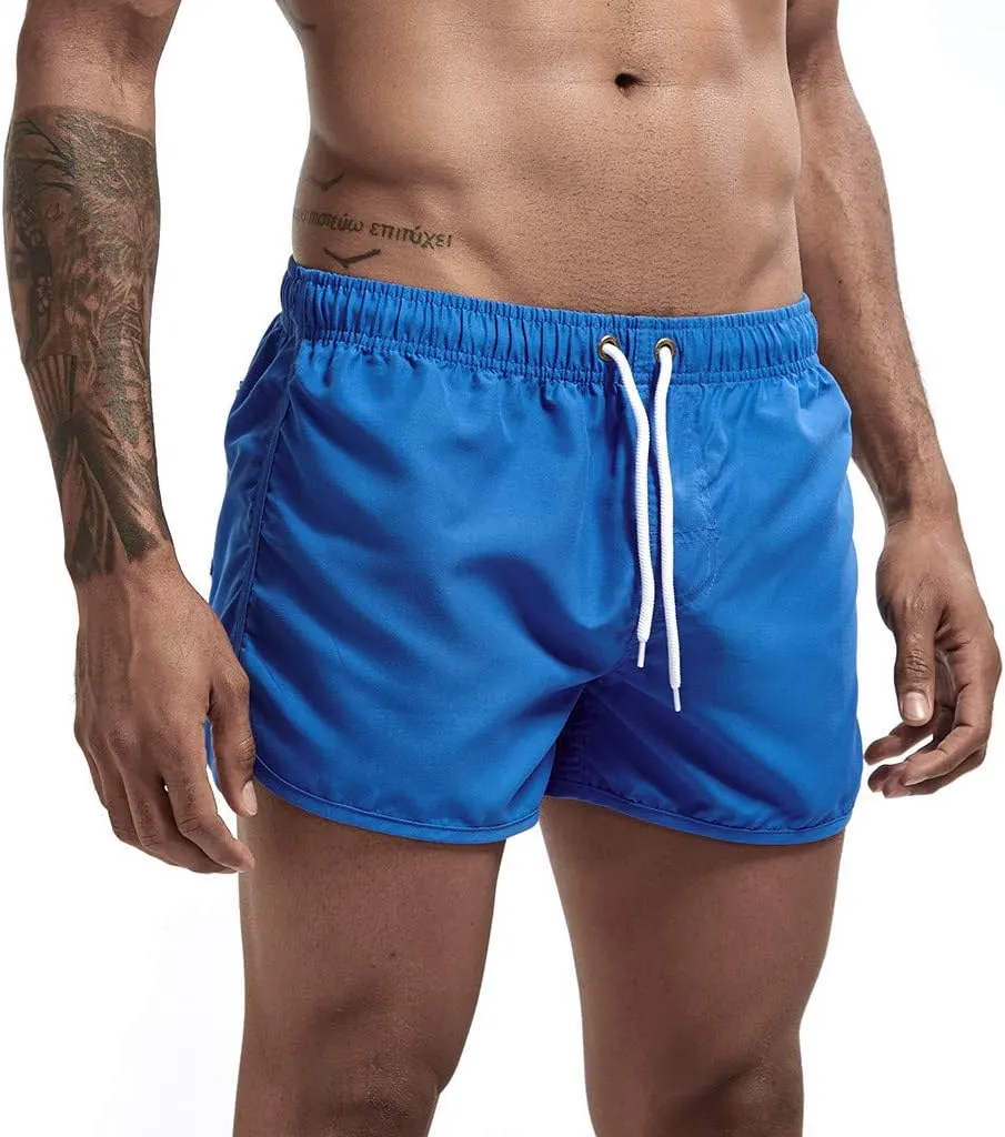 Mens Swim Trunks Shorts Casual Lightweight Drawstring Short Swim Trunks for Men Bathing Suit Boardshorts Mens Boys