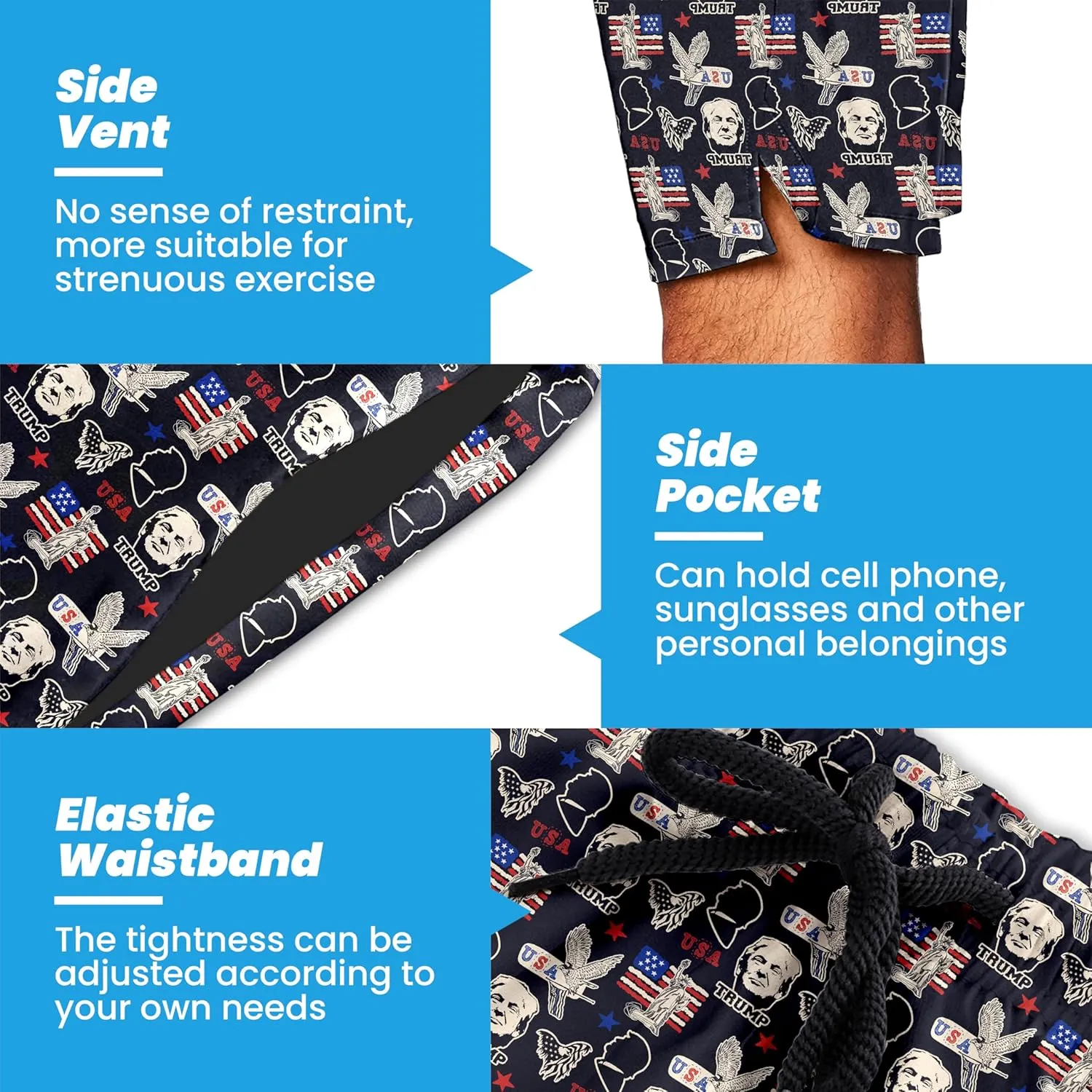 Mens Swim Trunks with Compression Liner 2-in-1 Swimming Shorts Stretch Dry Fit Board Shorts Bathing Suit for Men