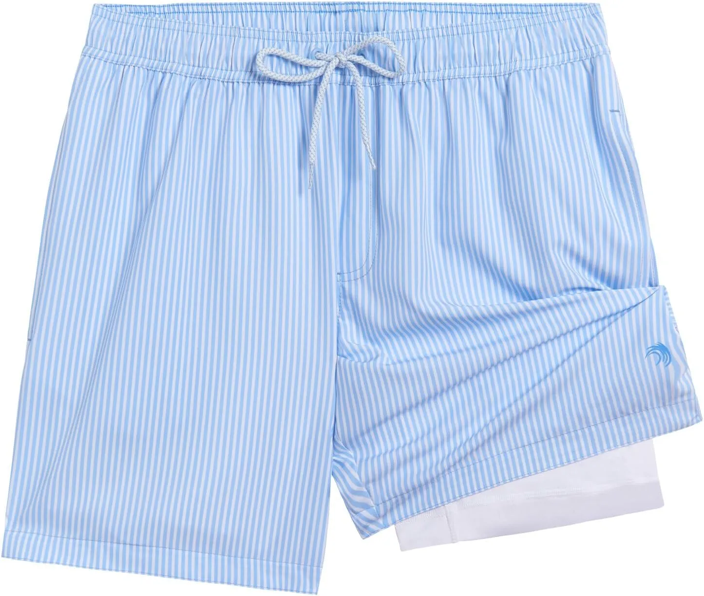 Mens Swim Trunks with Compression Liner Anti Chafing 7 inch Inseam Stretch Quick Dry Swim Shorts with Phone Pocket