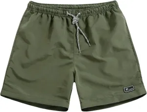 Men's Swim Trunks with Compression Liner Quick Dry Solid Broad Beach Shorts Stretch Sport Mens Bathing Suits Swimwear