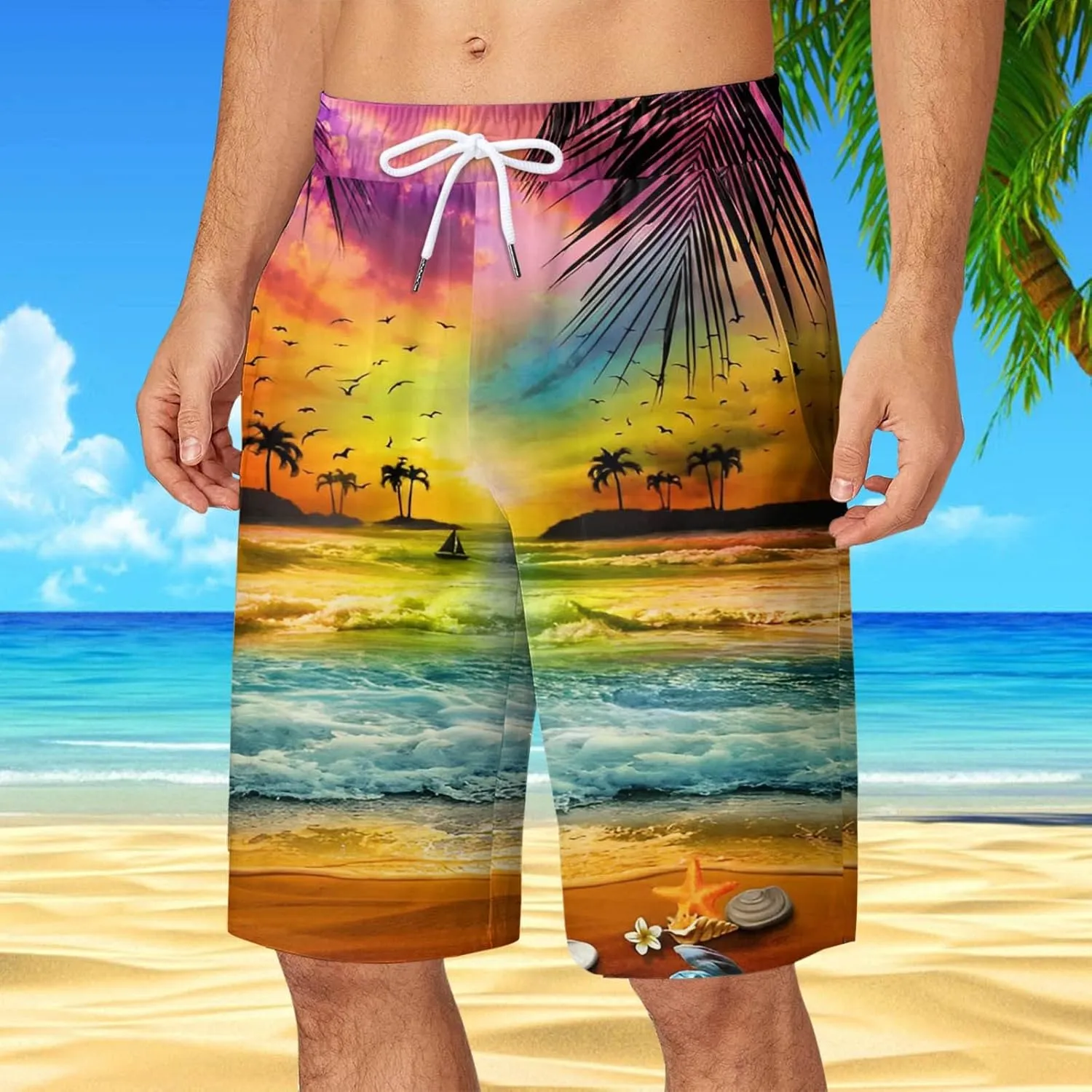 Mens Swim Trunks with Pockets Swim Shorts Quick Dry 4-Way Repellent Beach Swimwear Men's Swimming Trunks Quick Dry