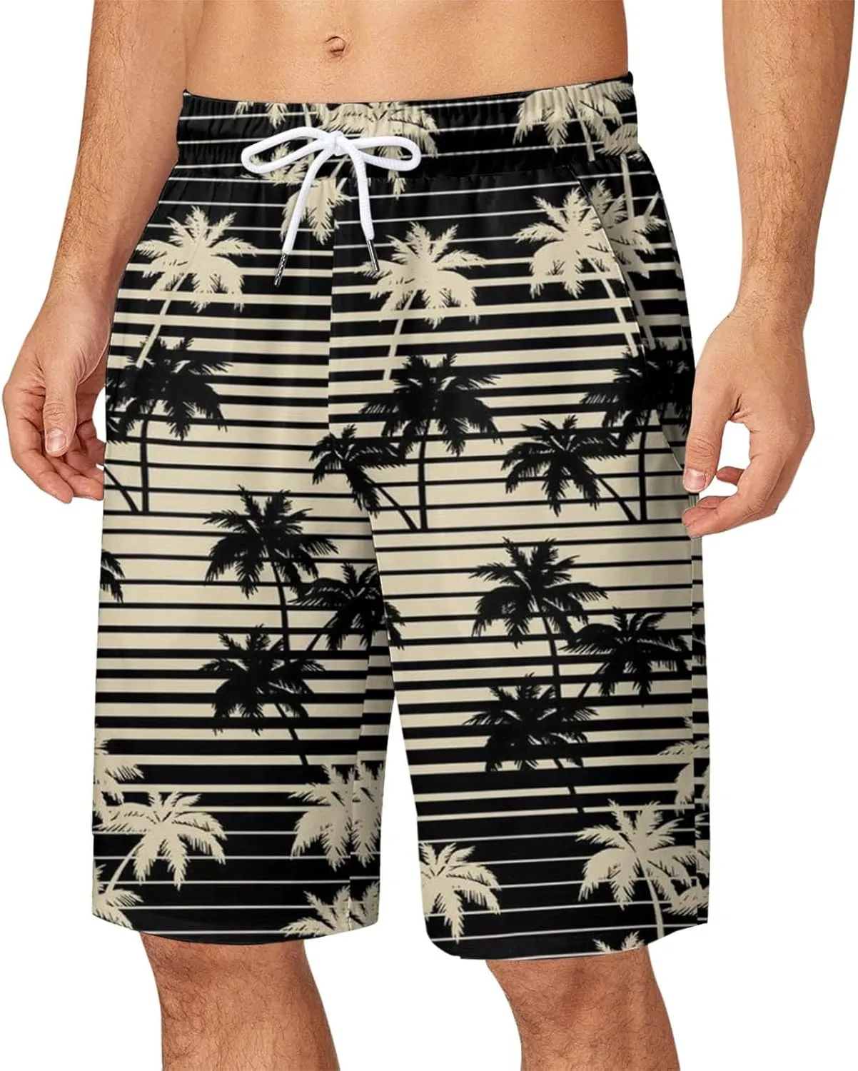 Mens Swim Trunks with Pockets Swim Shorts Quick Dry 4-Way Repellent Beach Swimwear Men's Swimming Trunks Quick Dry
