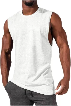 Mens Workout Sleeveless Shirts 2025 Summer Beach Soft Cotton Casual Stringer Tank Tops Bodybuilding Fitness T-Shirts
