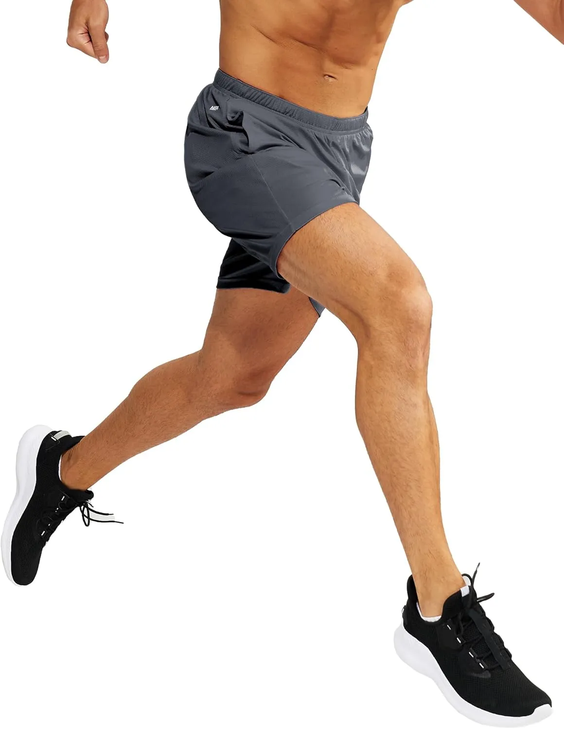 MIER Men's 3''/5'' Athletic Running Shorts with Liner Quick Dry Active Lightweight Gym Sports Workout Shorts for Men