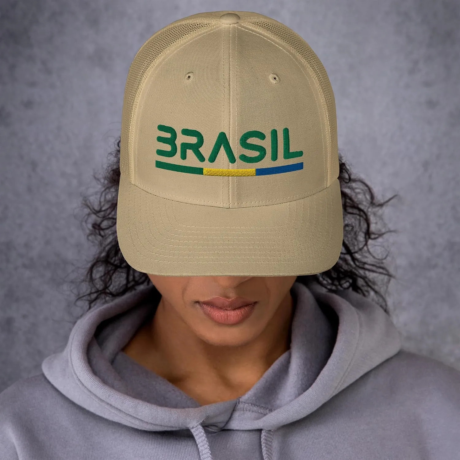 Minimal Brasil Flag Trucker Cap Mesh Brazil Trucker Hat