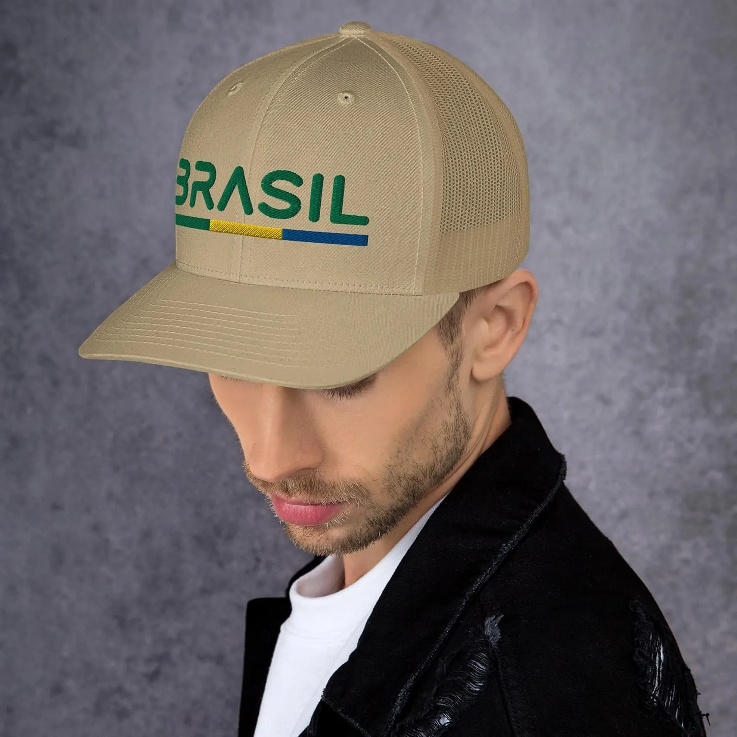 Minimal Brasil Flag Trucker Cap Mesh Brazil Trucker Hat