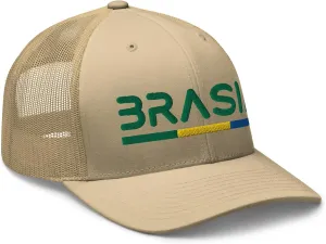 Minimal Brasil Flag Trucker Cap Mesh Brazil Trucker Hat