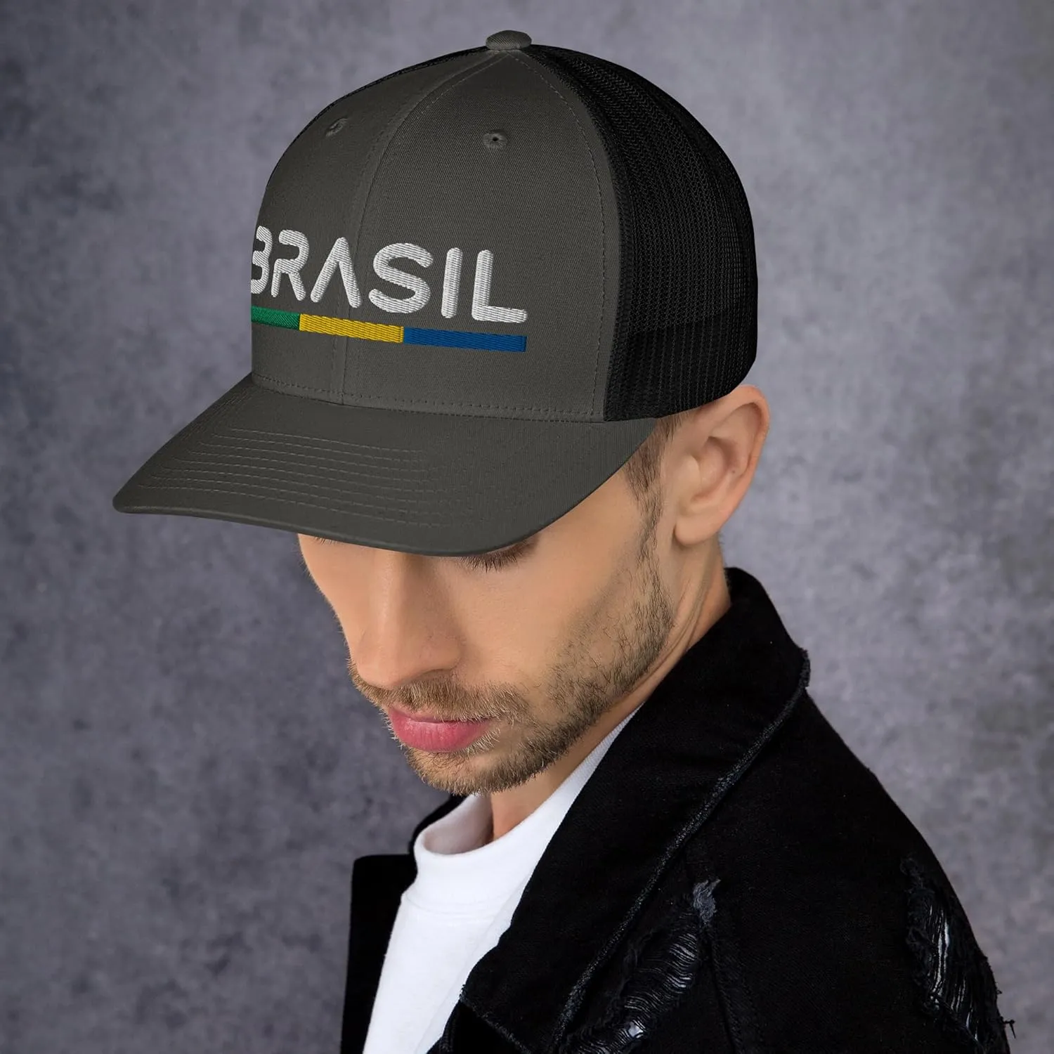 Minimal Brasil Flag Trucker Cap Mesh Brazil Trucker Hat