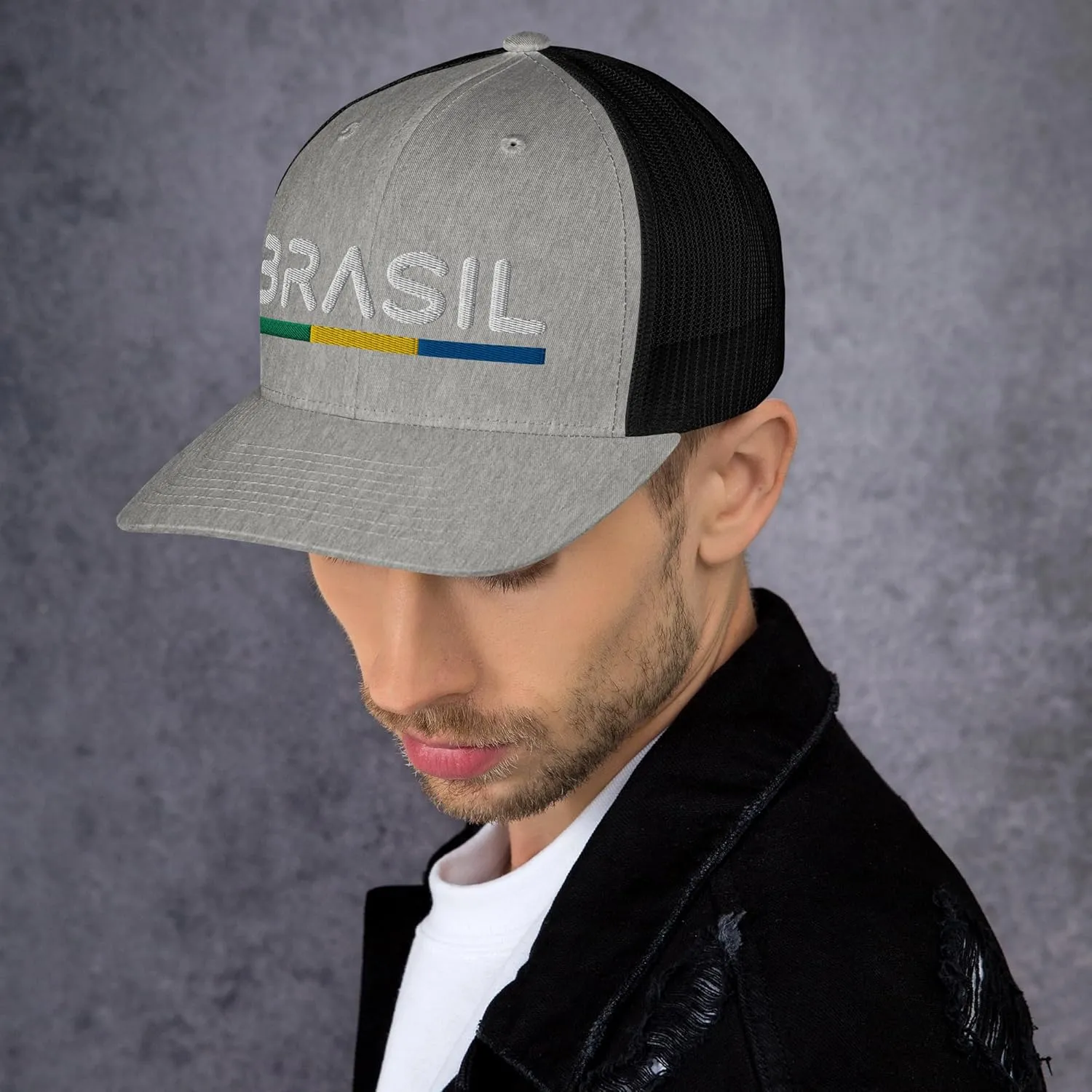 Minimal Brasil Flag Trucker Cap Mesh Brazil Trucker Hat