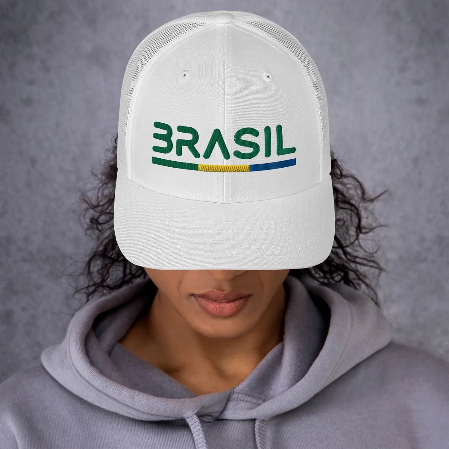 Minimal Brasil Flag Trucker Cap Mesh Brazil Trucker Hat
