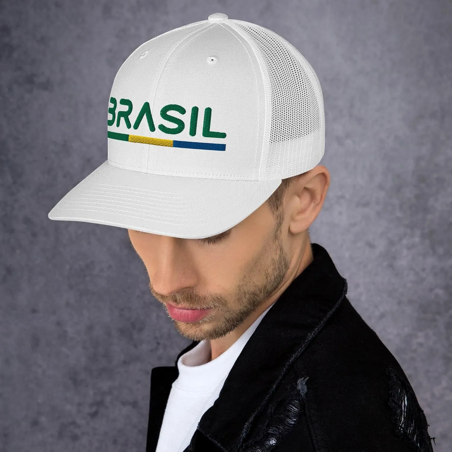 Minimal Brasil Flag Trucker Cap Mesh Brazil Trucker Hat