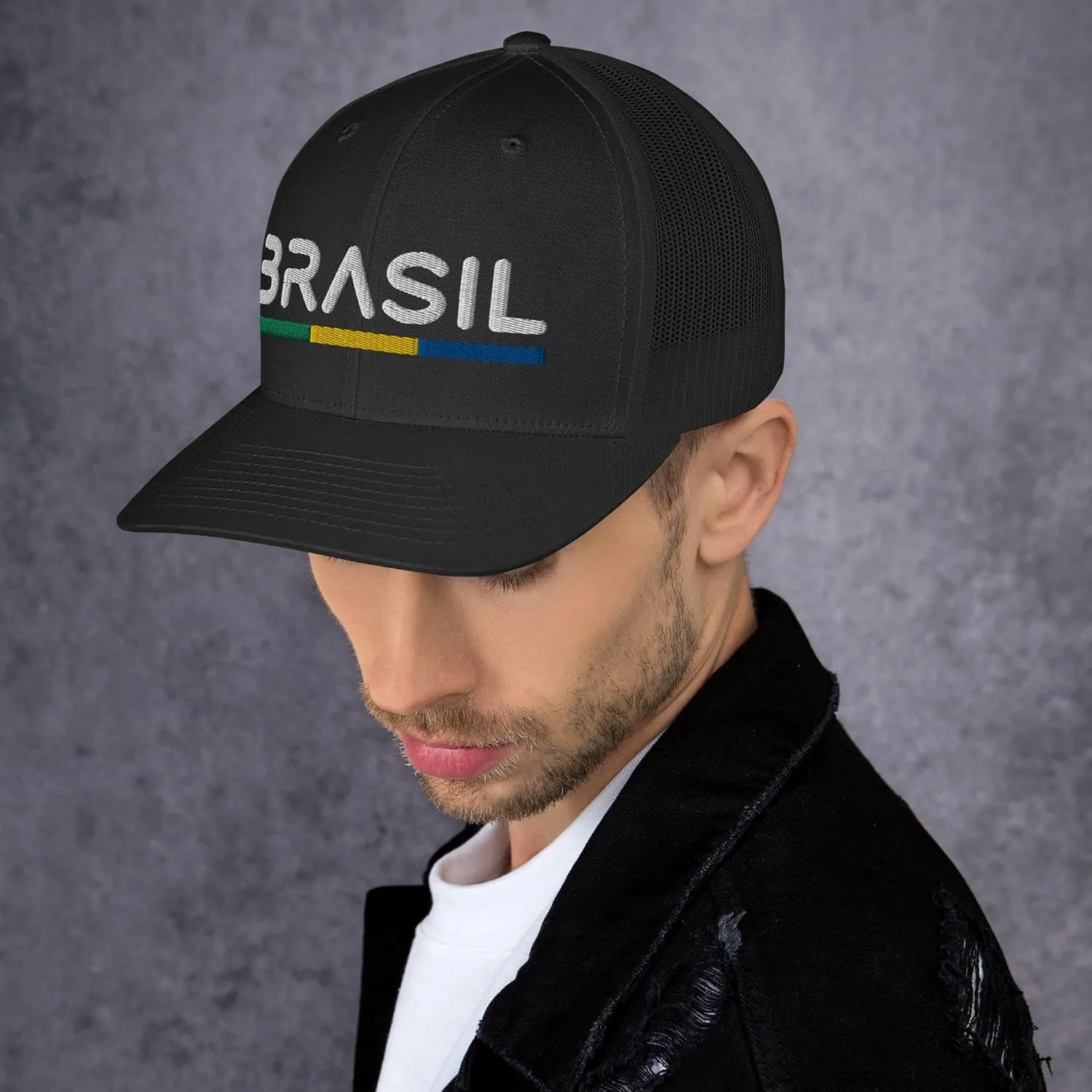 Minimal Brasil Flag Trucker Cap Mesh Brazil Trucker Hat