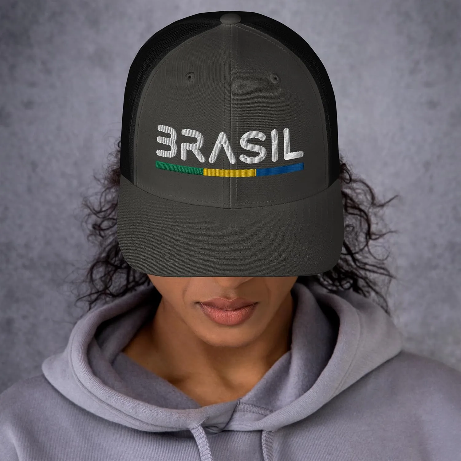 Minimal Brasil Flag Trucker Cap Mesh Brazil Trucker Hat