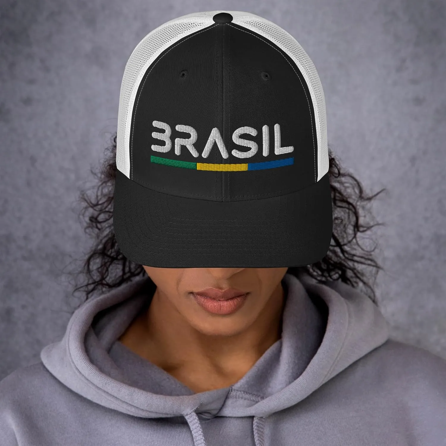 Minimal Brasil Flag Trucker Cap Mesh Brazil Trucker Hat