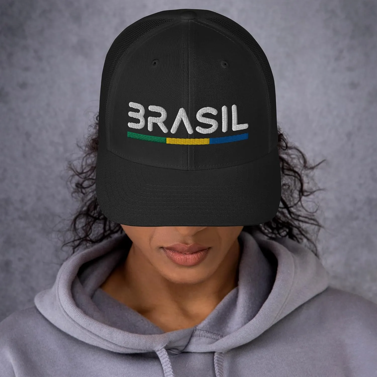Minimal Brasil Flag Trucker Cap Mesh Brazil Trucker Hat