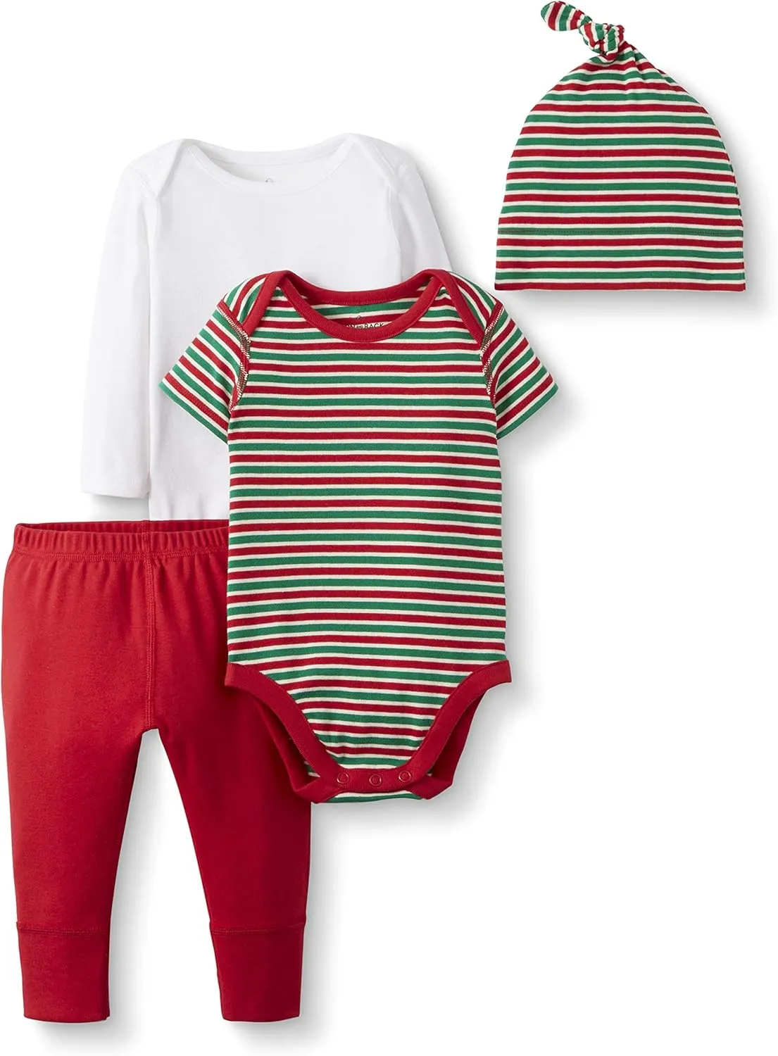 Moon and Back Hanna Andersson Baby Girls' Organic Cotton Bodysuit, Pant and Cap Gift Set