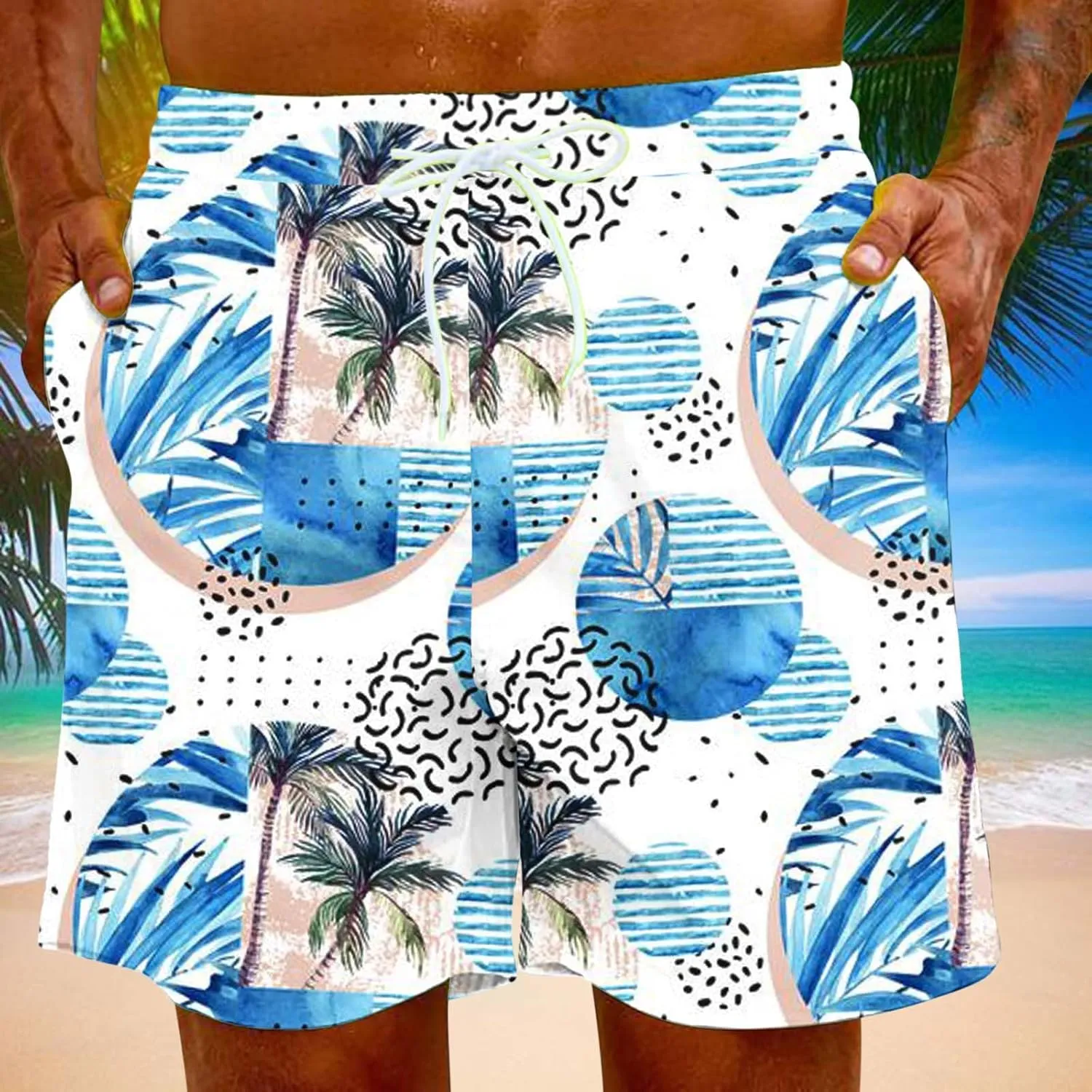 Muscularfit Mens Stretch Swim Trunks 5 Inch Inseam Beach Surfing Board Shorts Hawaiian Summer Bathing Suit Quick Dry Swimwear