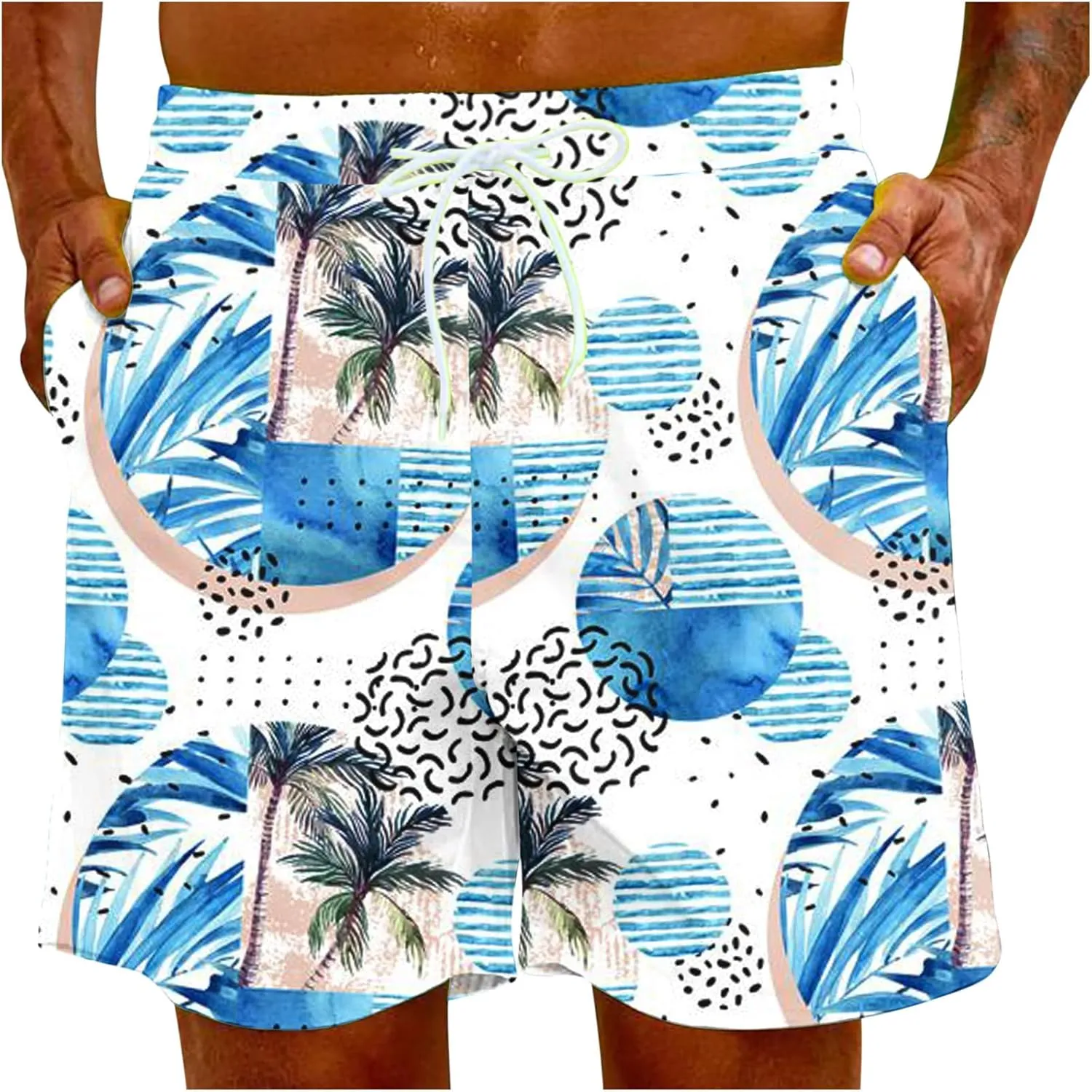 Muscularfit Mens Stretch Swim Trunks 5 Inch Inseam Beach Surfing Board Shorts Hawaiian Summer Bathing Suit Quick Dry Swimwear