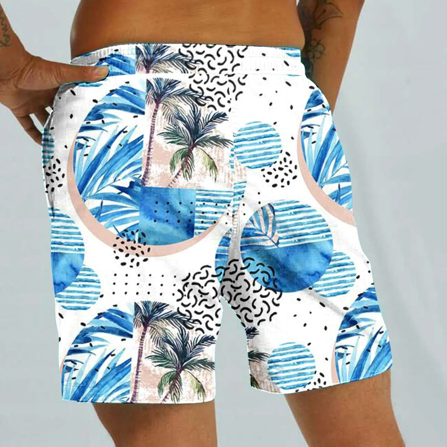 Muscularfit Mens Stretch Swim Trunks 5 Inch Inseam Beach Surfing Board Shorts Hawaiian Summer Bathing Suit Quick Dry Swimwear