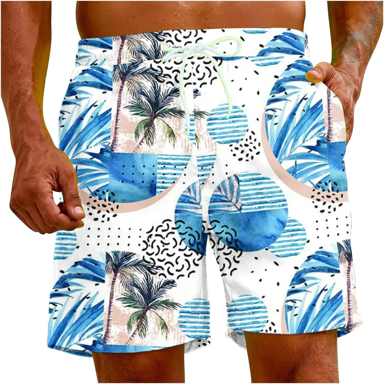 Muscularfit Mens Stretch Swim Trunks 5 Inch Inseam Beach Surfing Board Shorts Hawaiian Summer Bathing Suit Quick Dry Swimwear