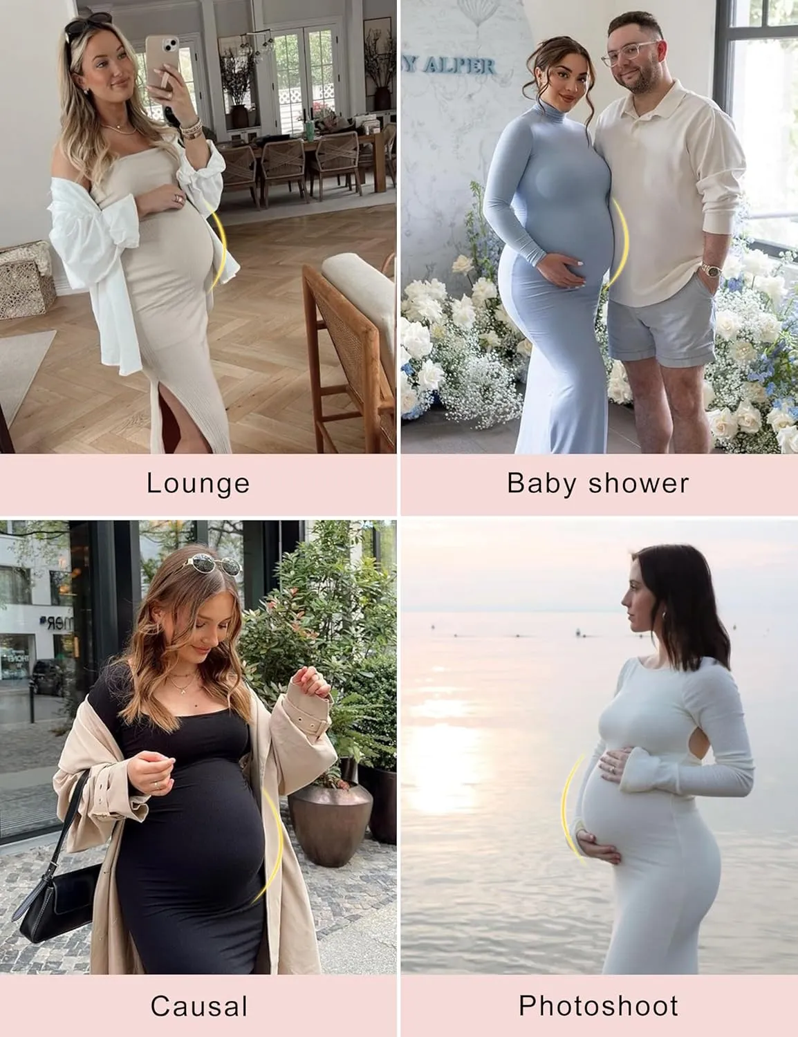 Narcissus Bump Proud Seamless Maternity Shapewear, Mid-Thigh Underwear - Maternity Dress for Baby Shower